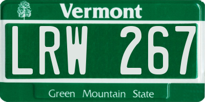 VT license plate LRW267