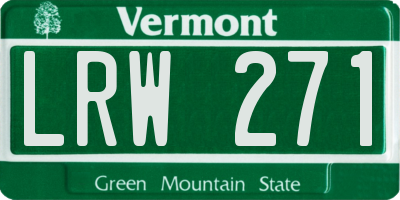 VT license plate LRW271