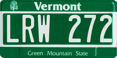 VT license plate LRW272