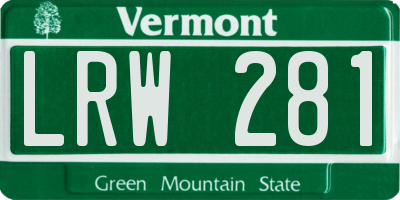 VT license plate LRW281