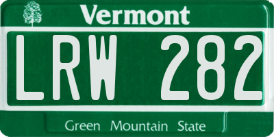 VT license plate LRW282