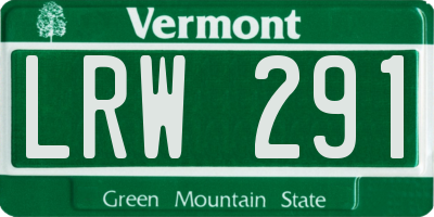 VT license plate LRW291