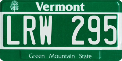 VT license plate LRW295
