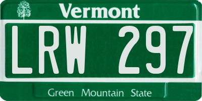 VT license plate LRW297