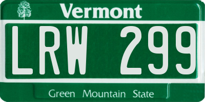 VT license plate LRW299