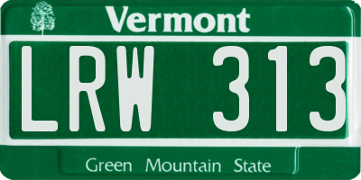 VT license plate LRW313