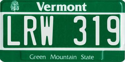 VT license plate LRW319