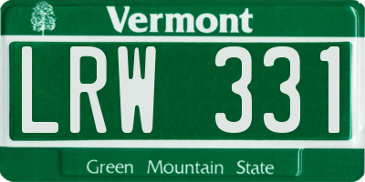 VT license plate LRW331