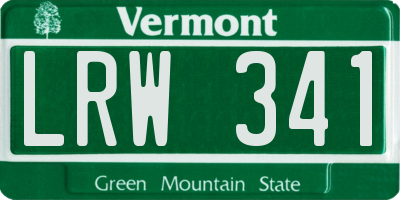 VT license plate LRW341