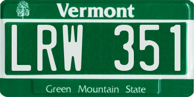 VT license plate LRW351
