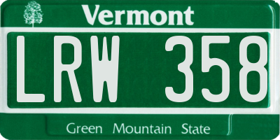 VT license plate LRW358