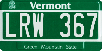 VT license plate LRW367