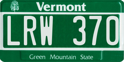 VT license plate LRW370