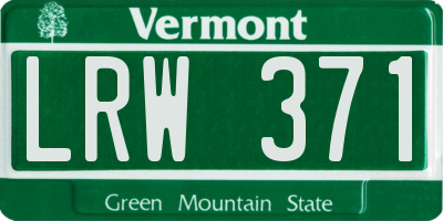 VT license plate LRW371