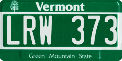 VT license plate LRW373