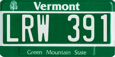 VT license plate LRW391