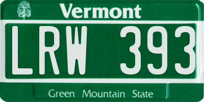 VT license plate LRW393