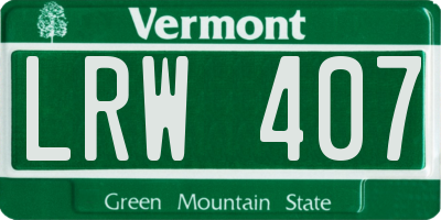 VT license plate LRW407
