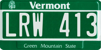 VT license plate LRW413