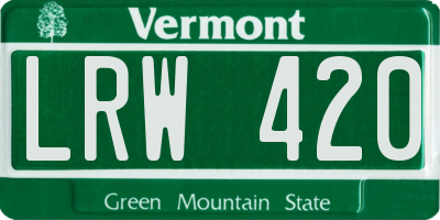 VT license plate LRW420