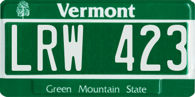VT license plate LRW423