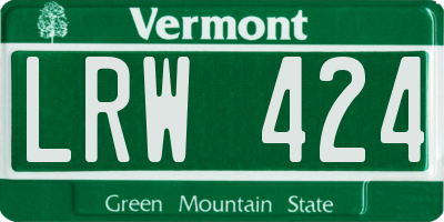 VT license plate LRW424