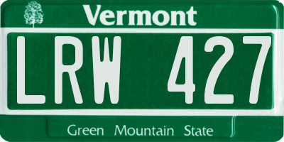 VT license plate LRW427