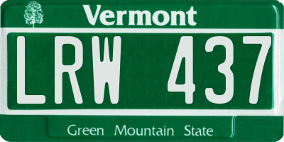 VT license plate LRW437