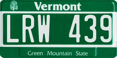 VT license plate LRW439