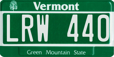 VT license plate LRW440