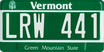 VT license plate LRW441