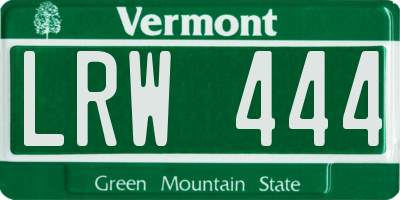 VT license plate LRW444