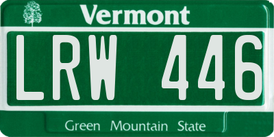 VT license plate LRW446