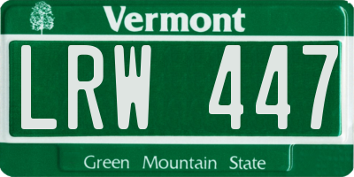 VT license plate LRW447