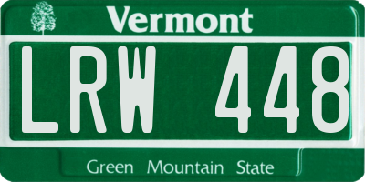 VT license plate LRW448