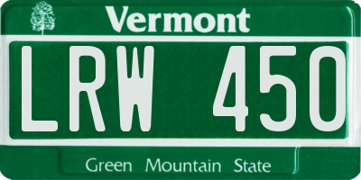 VT license plate LRW450