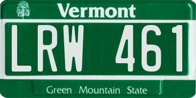 VT license plate LRW461