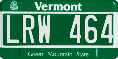VT license plate LRW464
