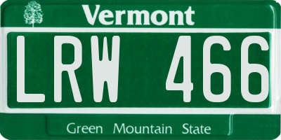 VT license plate LRW466