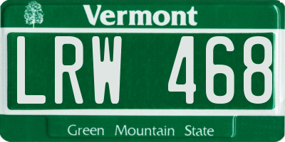 VT license plate LRW468