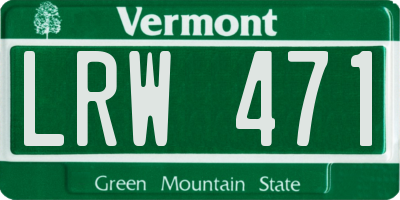 VT license plate LRW471