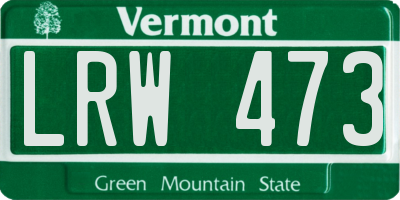 VT license plate LRW473
