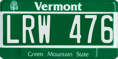 VT license plate LRW476