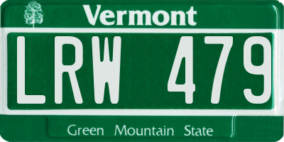 VT license plate LRW479