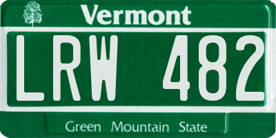 VT license plate LRW482