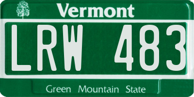 VT license plate LRW483