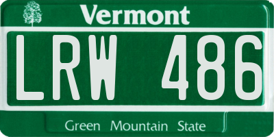 VT license plate LRW486