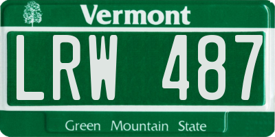 VT license plate LRW487