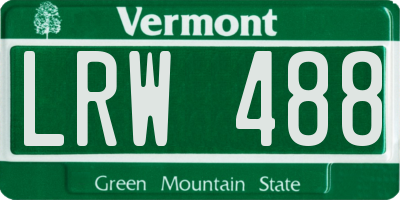 VT license plate LRW488