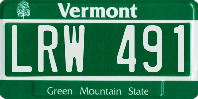 VT license plate LRW491